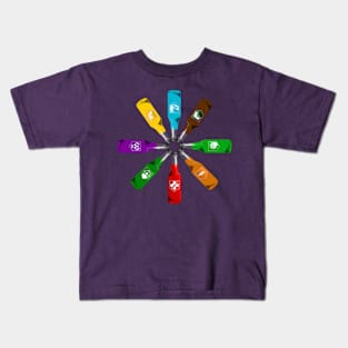 Zombie 8 Perk Pinwheel on Purple Kids T-Shirt